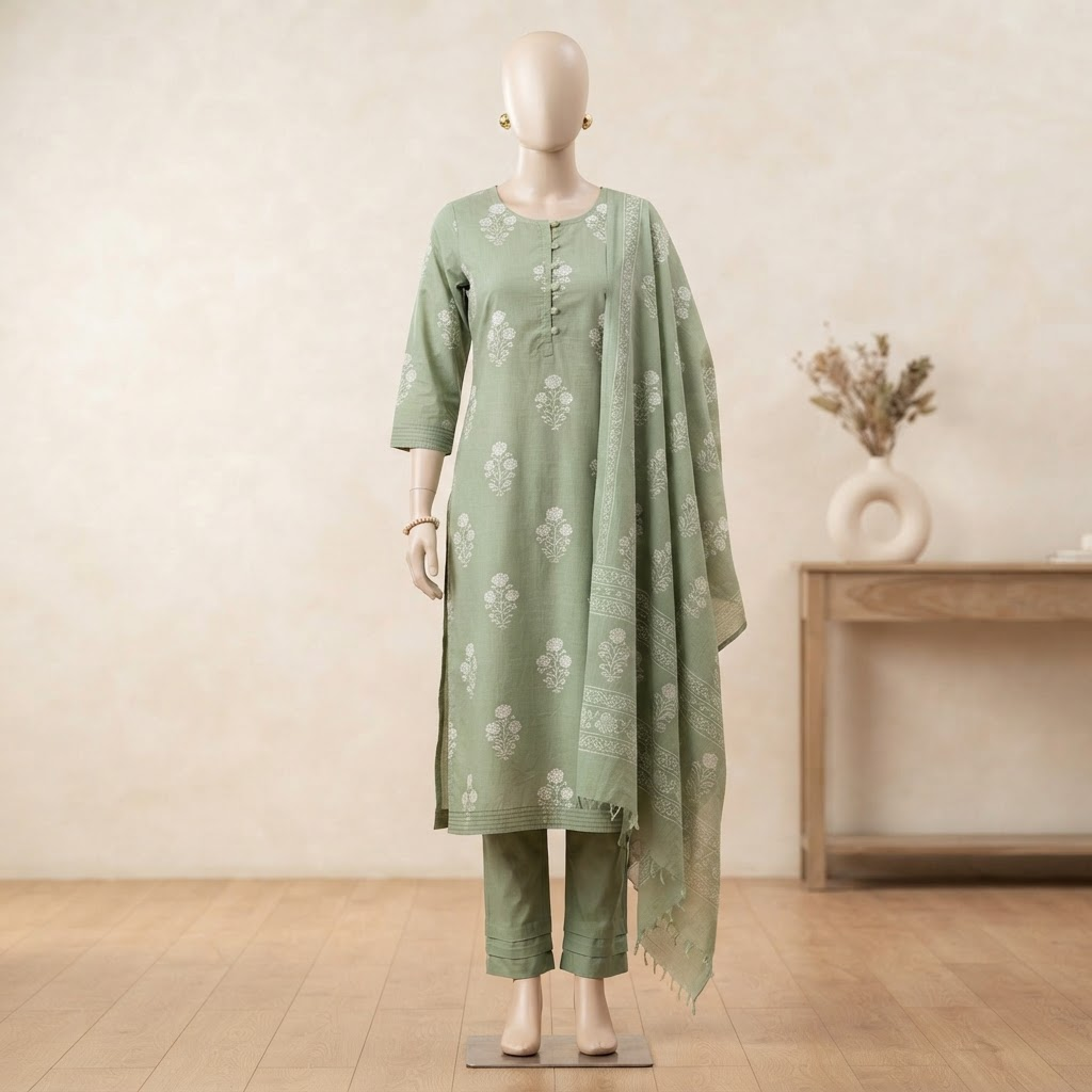 Cotton Long Kurti Set