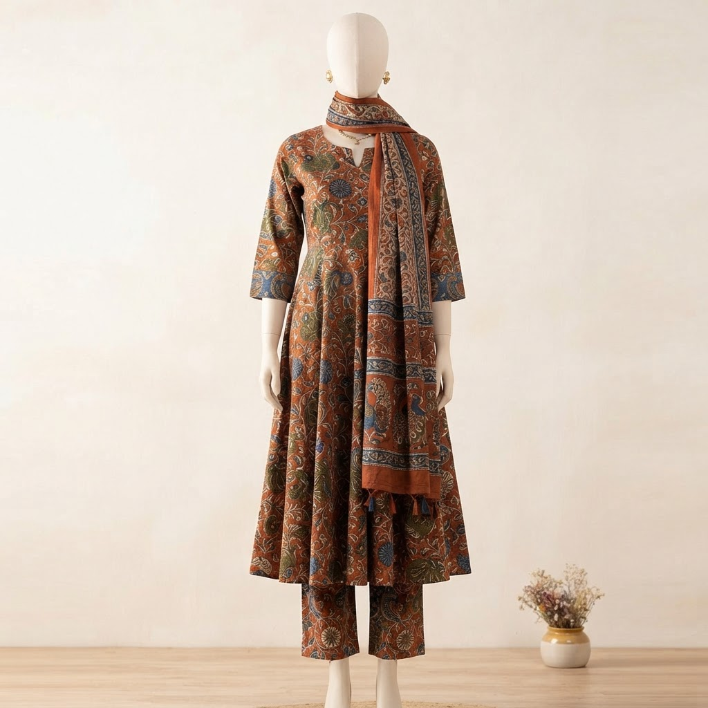 Kalamkari Print Kurti Set